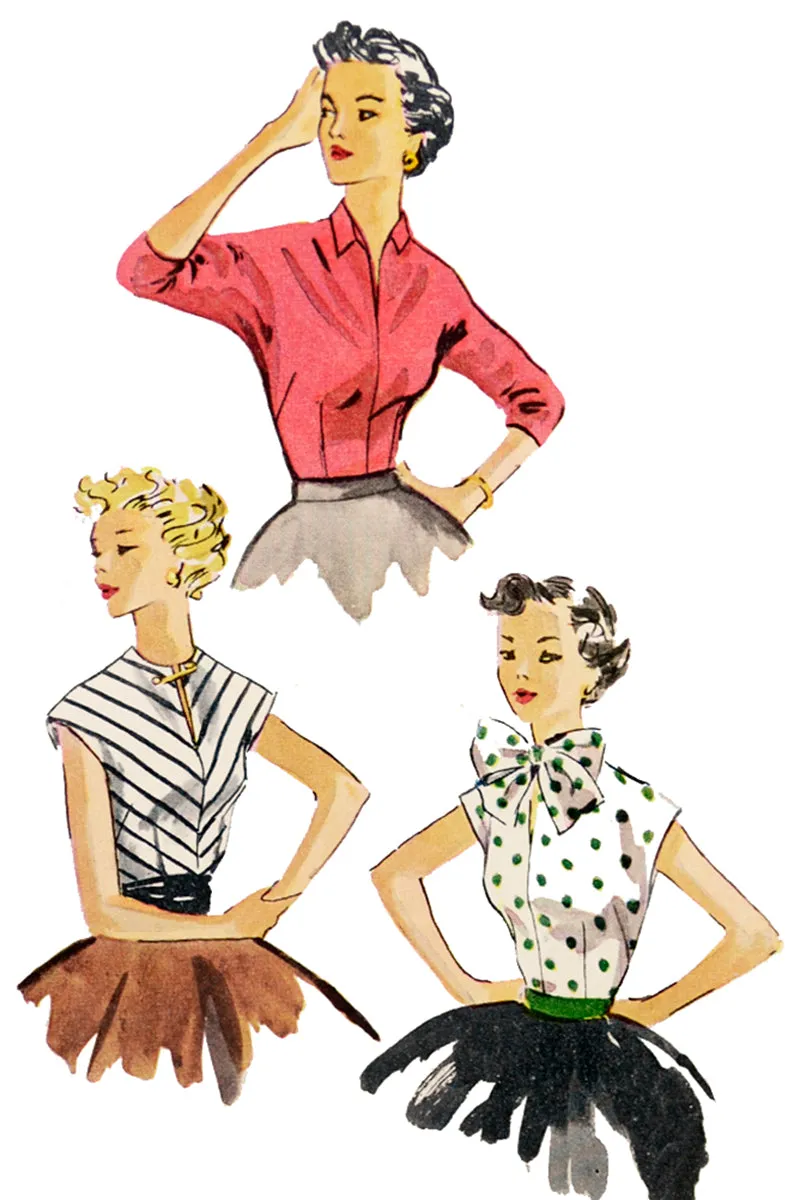 1952 Simplicity 4180 Vintage Blouse Sewing Pattern