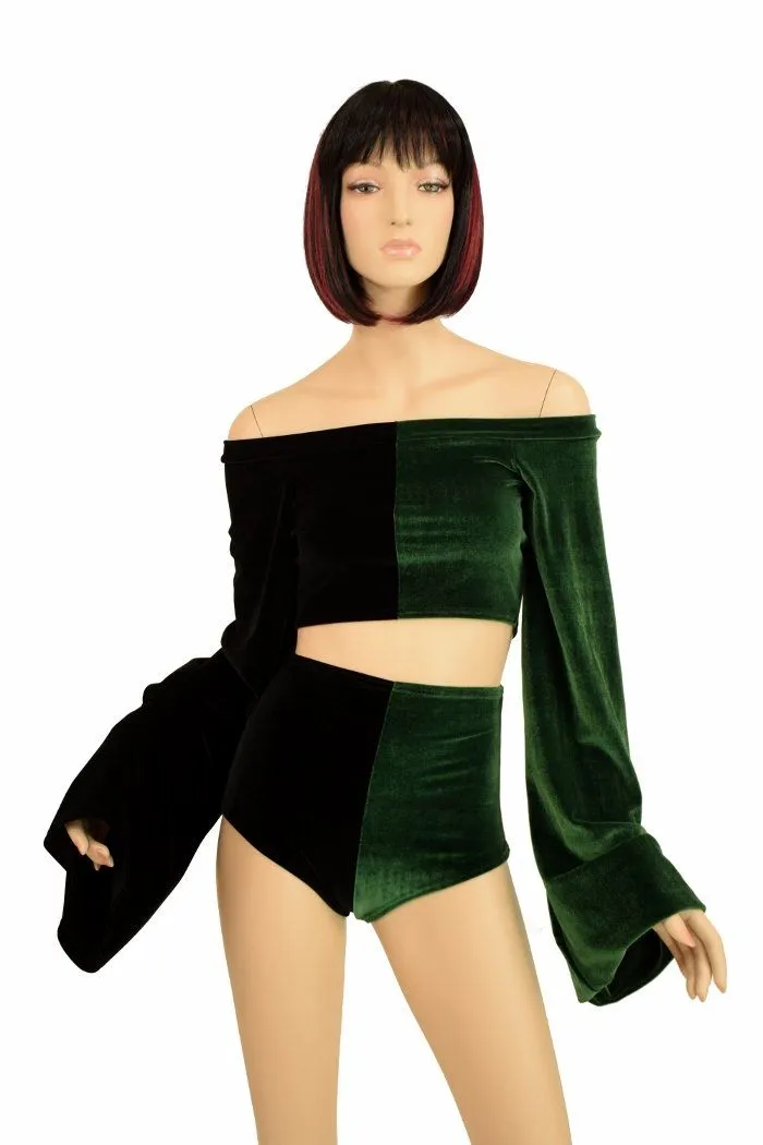 2PC Bell Sleeve Top & Siren Shorts Set