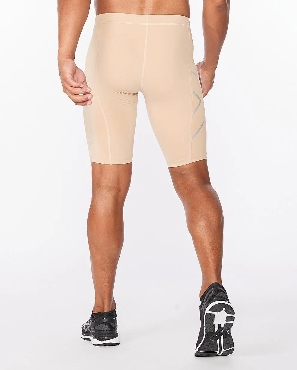 2XU Core Compression Men's Cycling Shorts (Beige/Silver)