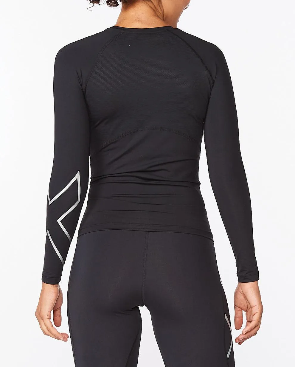 2XU Core Compression Women's Long Sleeve Tops (Black/Silver)