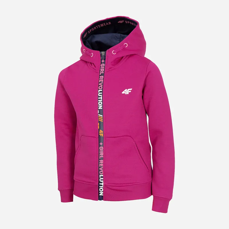 4F Girl Revolution Printed Zip Magenta Hoodies 624