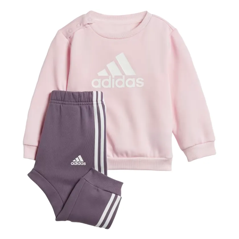 Adidas Essentials 3 Stripes children's tracksuit IJ8856 pink-plum