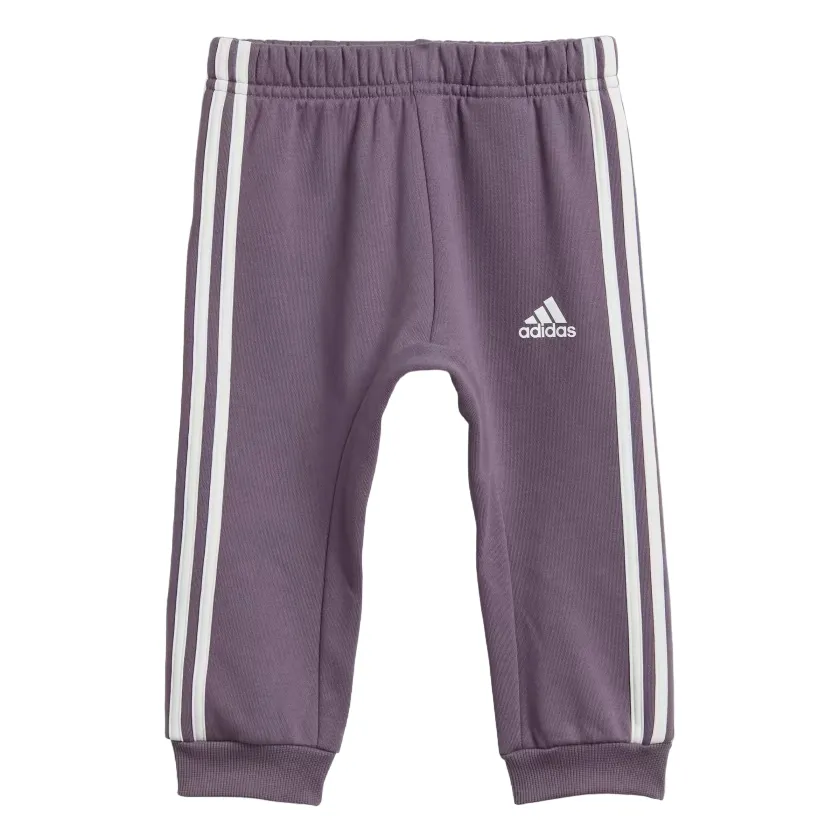 Adidas Essentials 3 Stripes children's tracksuit IJ8856 pink-plum