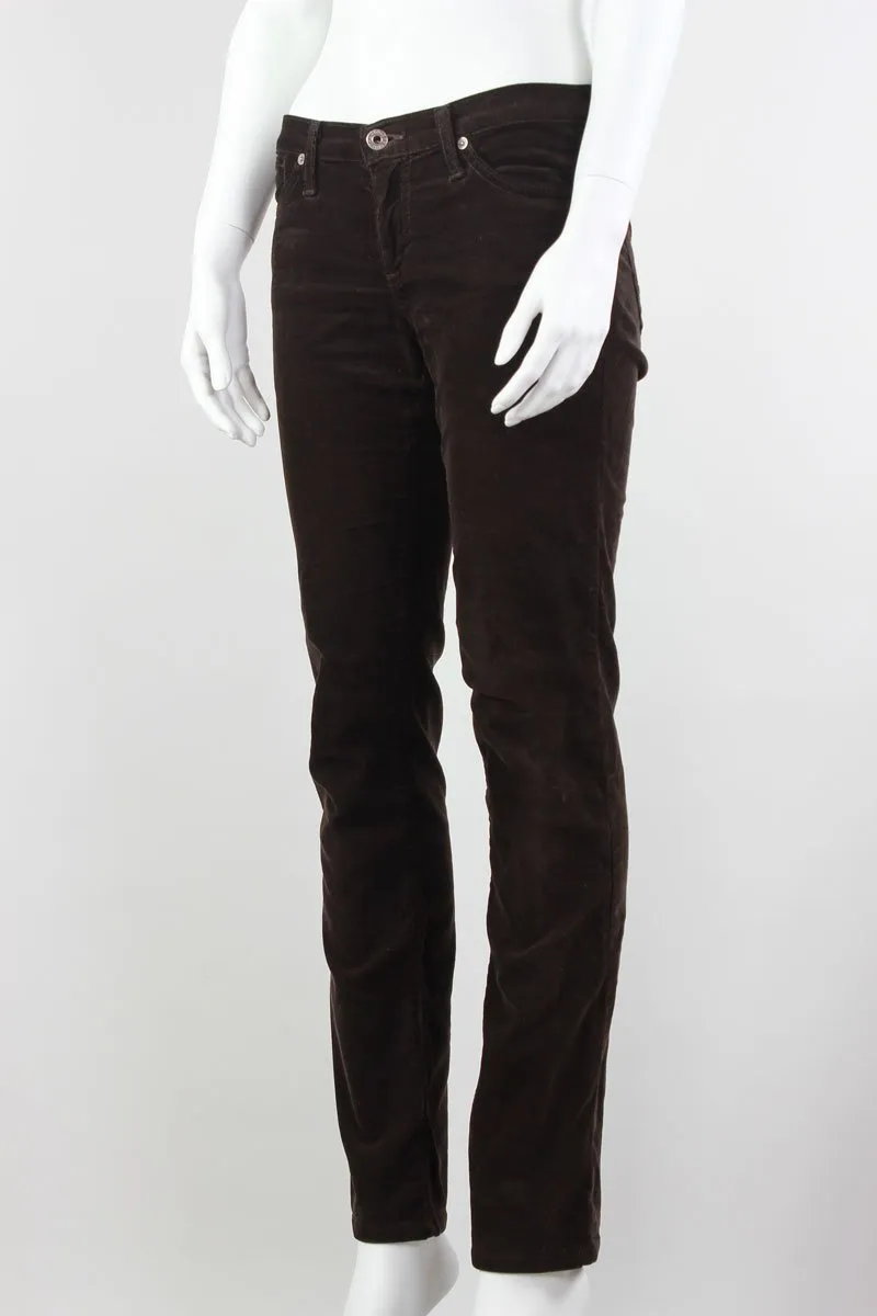 AG Adriano Goldschmied Brown Corduroy Straight Leg Pants - 27 US