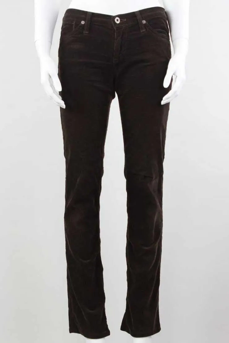 AG Adriano Goldschmied Brown Corduroy Straight Leg Pants - 27 US