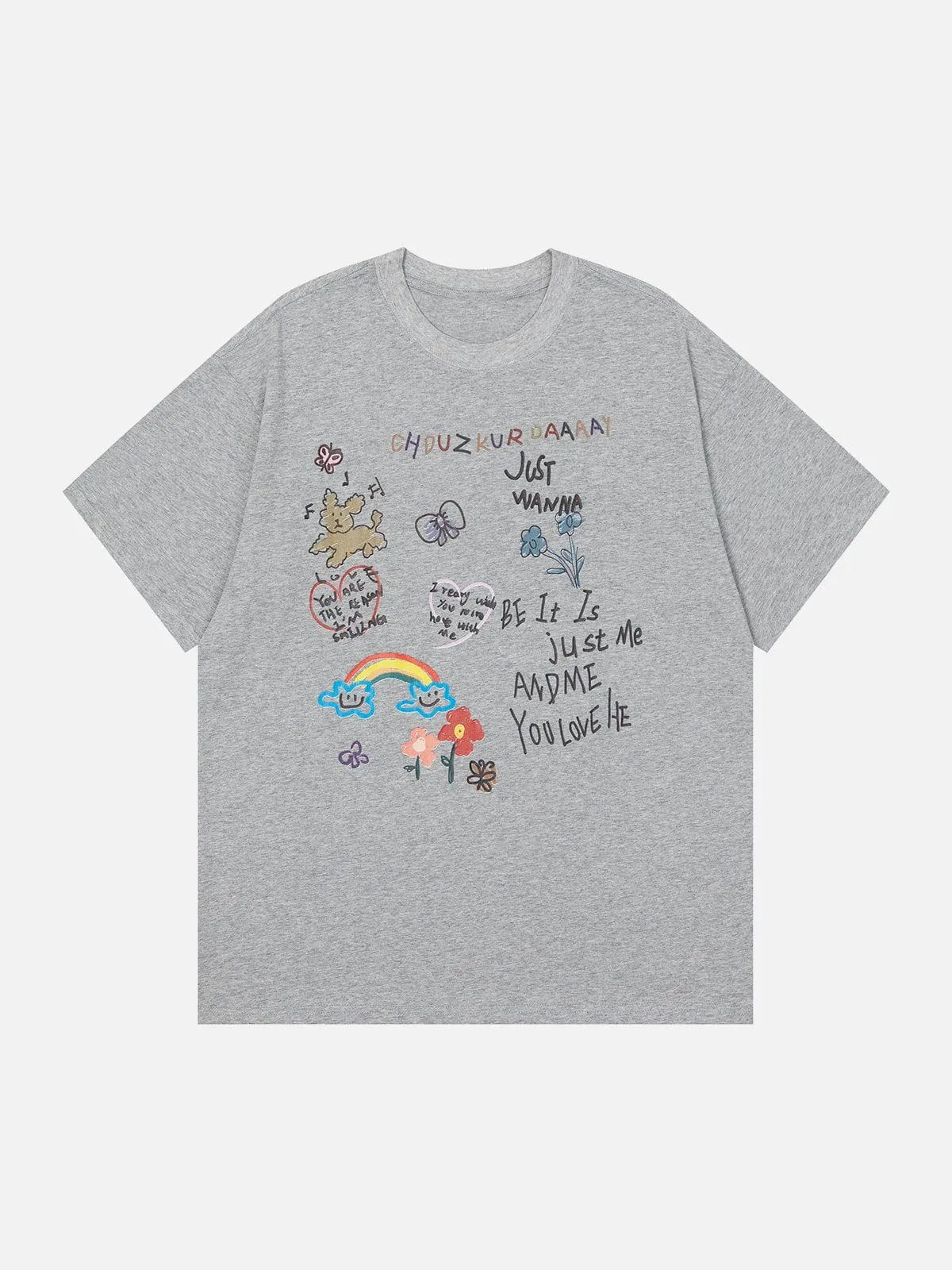 AlanBalen® - Cartoon Hand Painted Print Tee