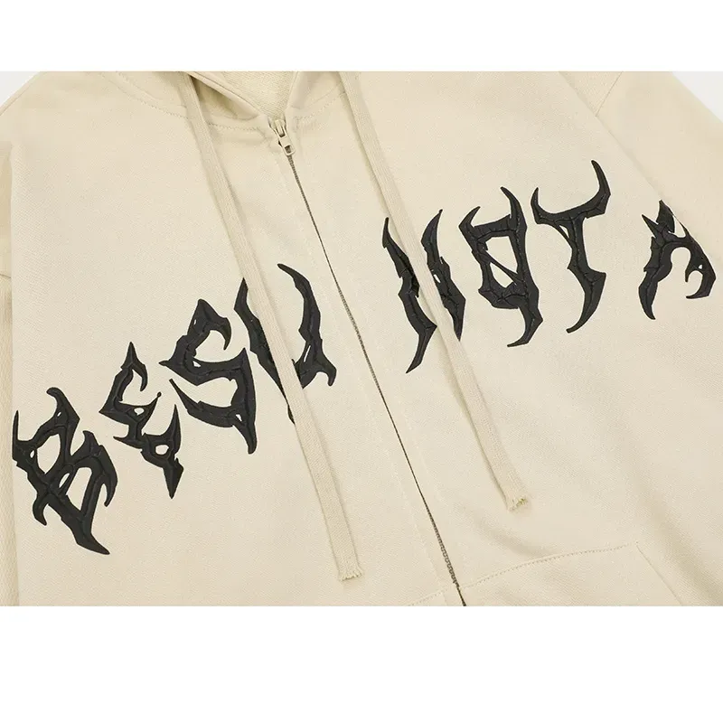 AlanBalen® - Cross Letter Graphic Retro Hoodie