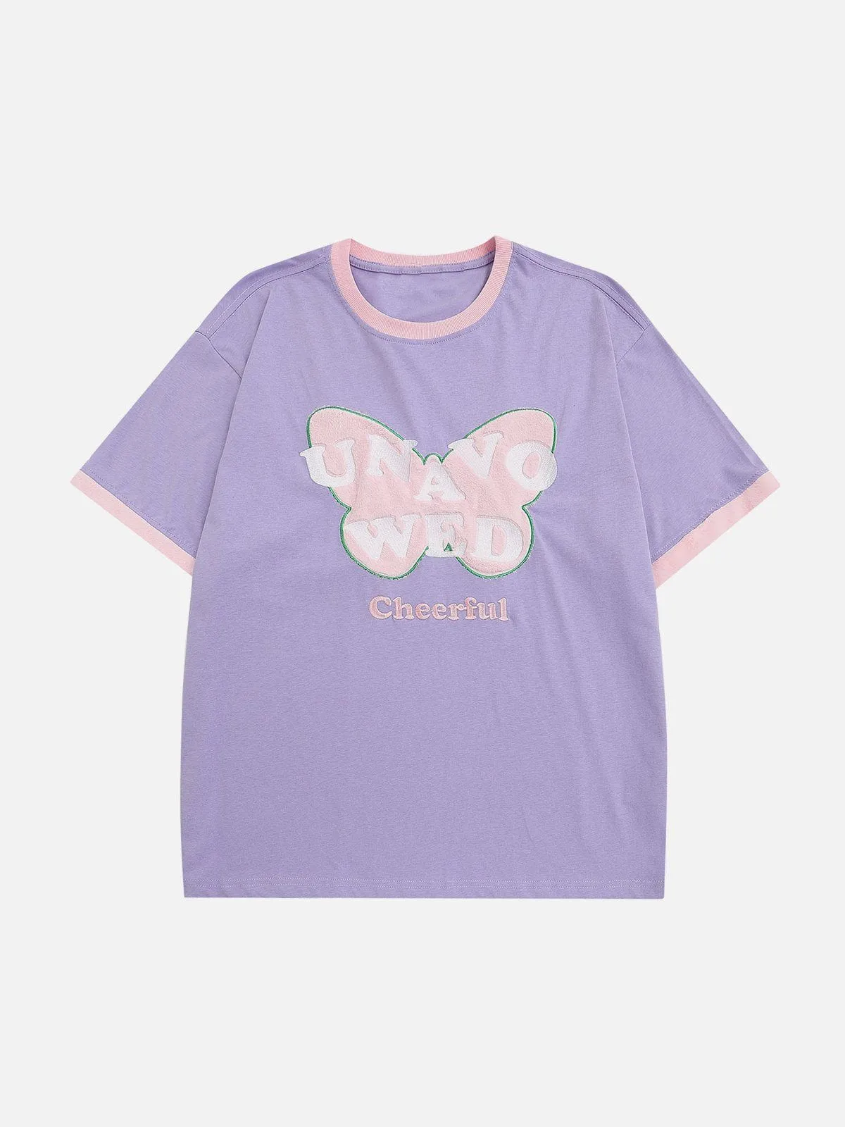 AlanBalen® - Flocking Butterfly Embroidery Tee