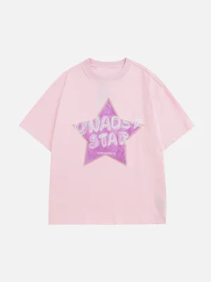 AlanBalen® - Flocking Star Embroidery Tee