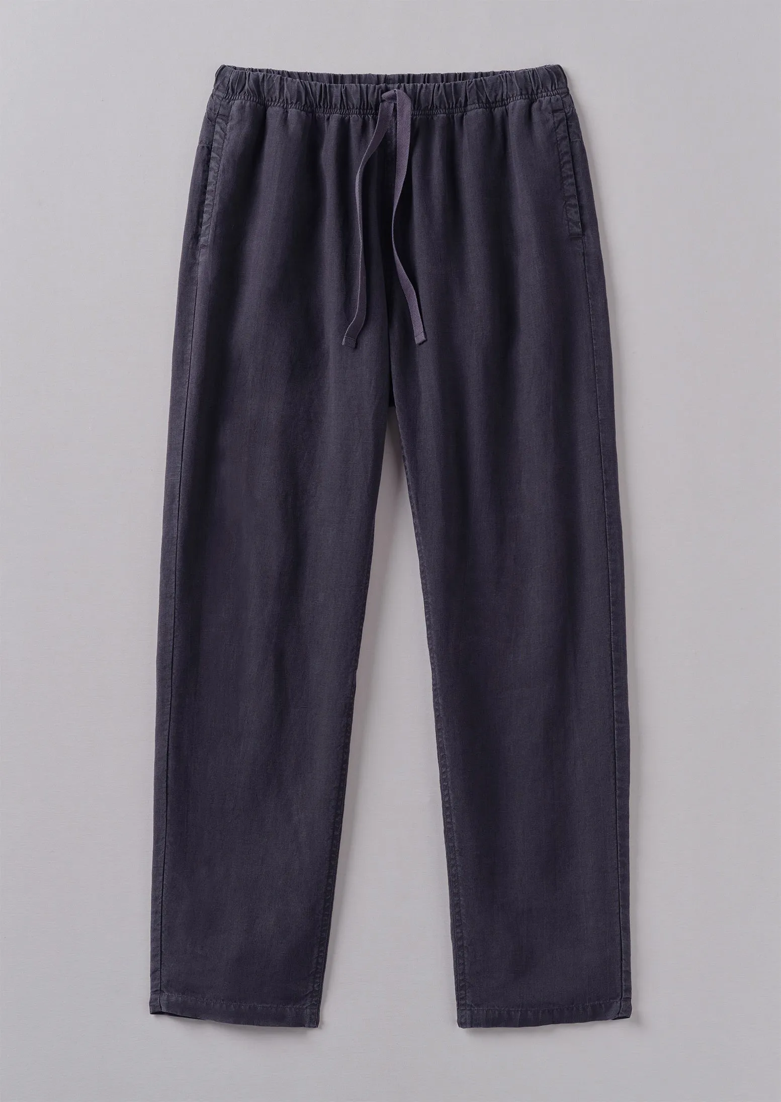 Alfie Garment Dyed Linen Trousers | Slate