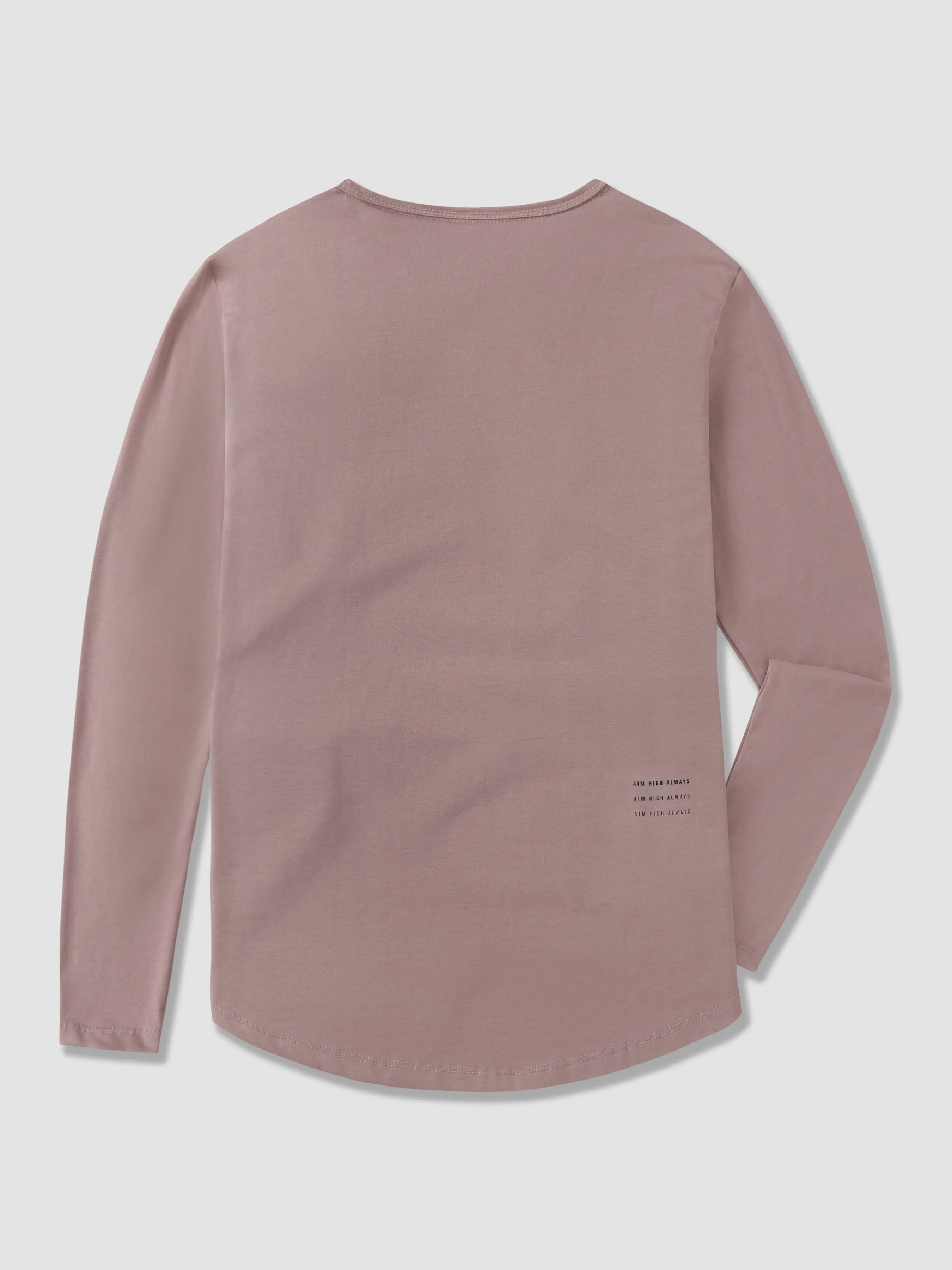 All Day Elite Henley Curve-Hem Long Sleeve