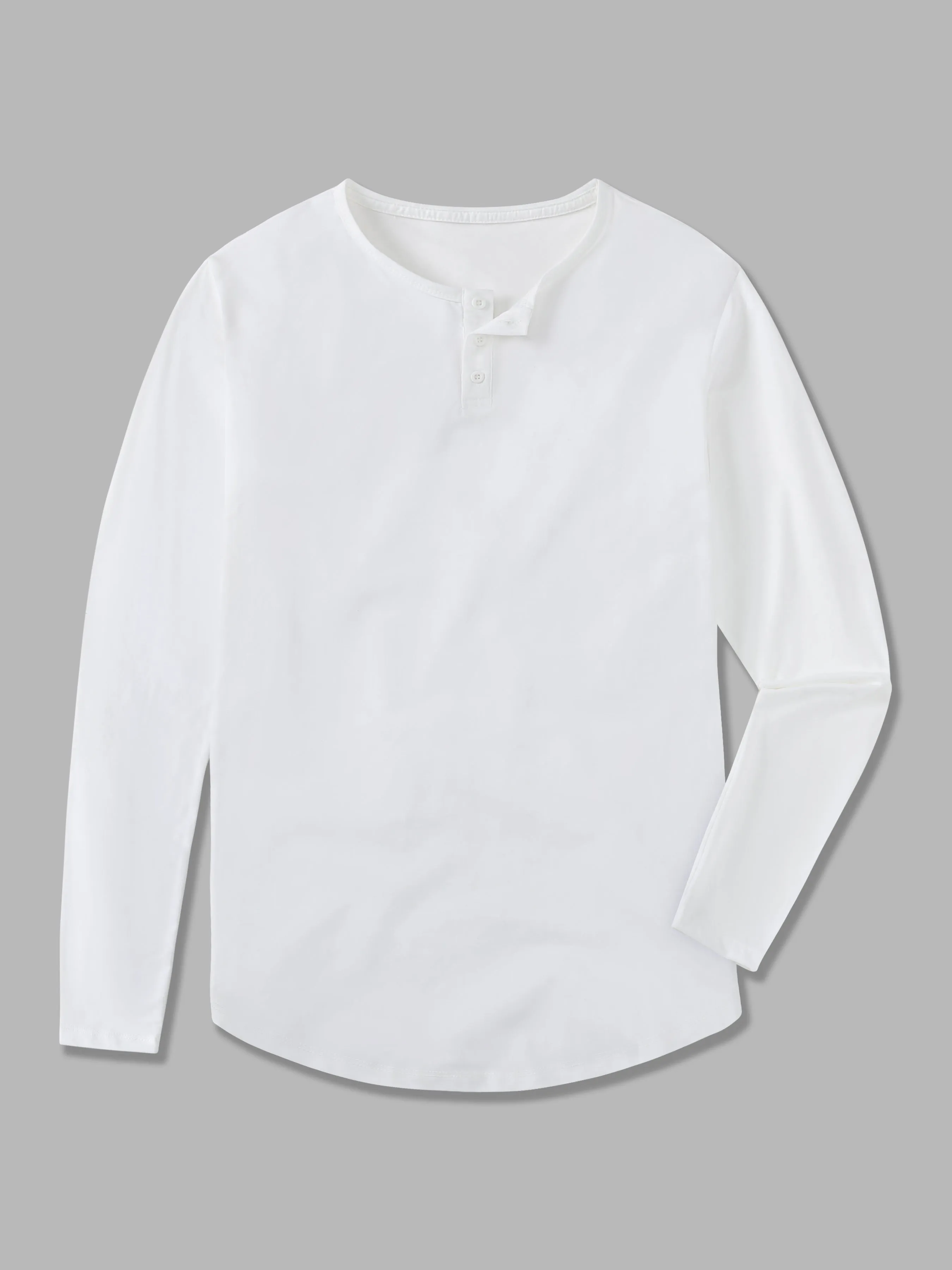 All Day Elite Henley Curve-Hem Long Sleeve