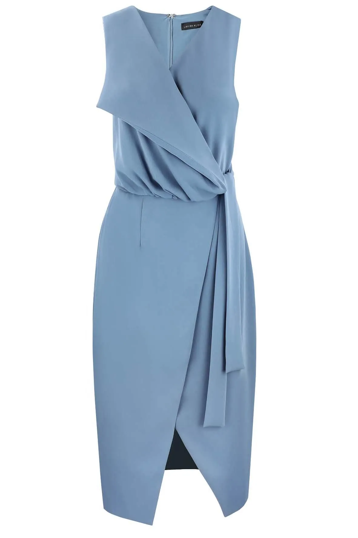 Asymmetric Fold Over Midi Dress