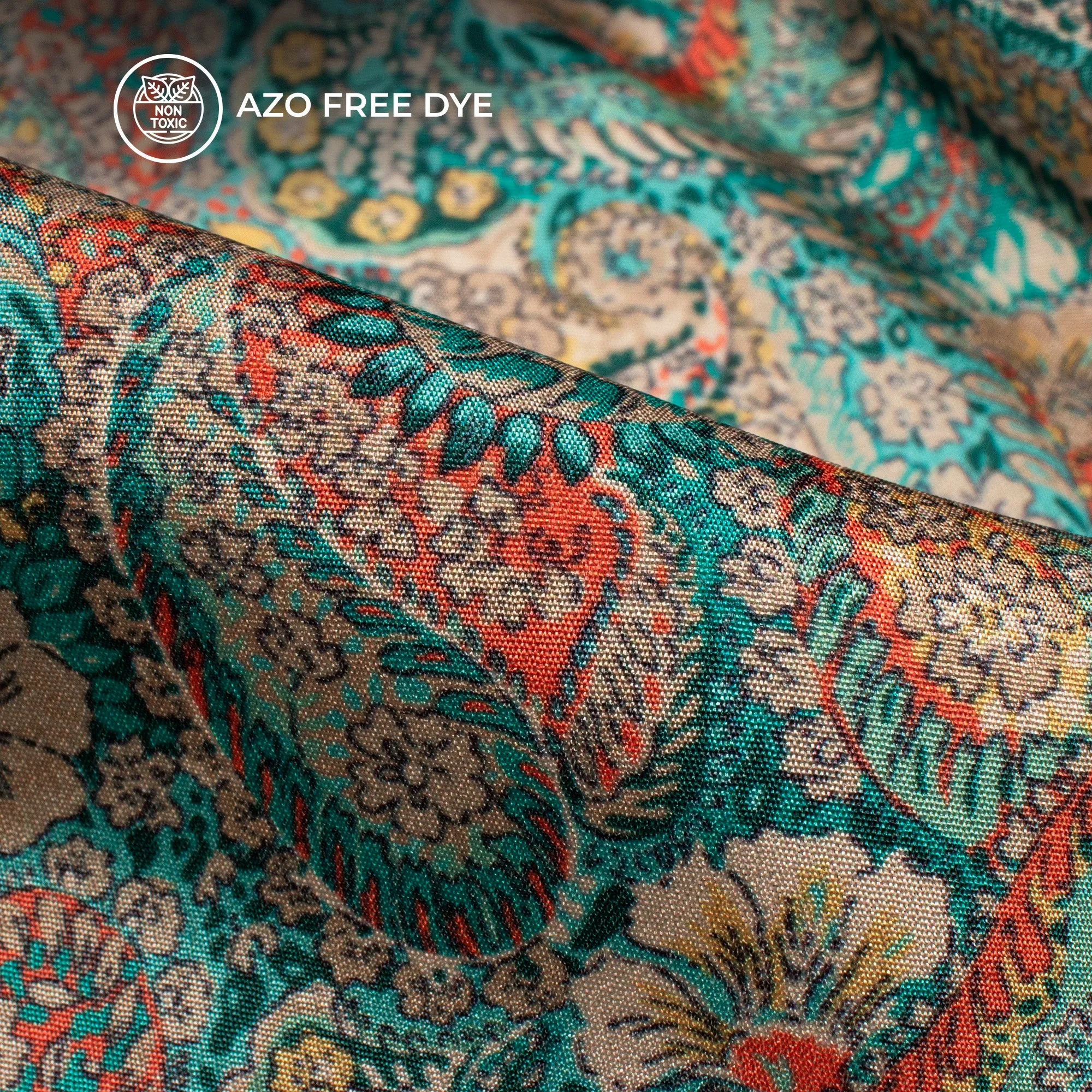 Attractive Paisley Digital Print Crepe Silk Fabric