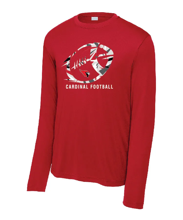 BA Football Long Sleeve REd Tee -  DriFit