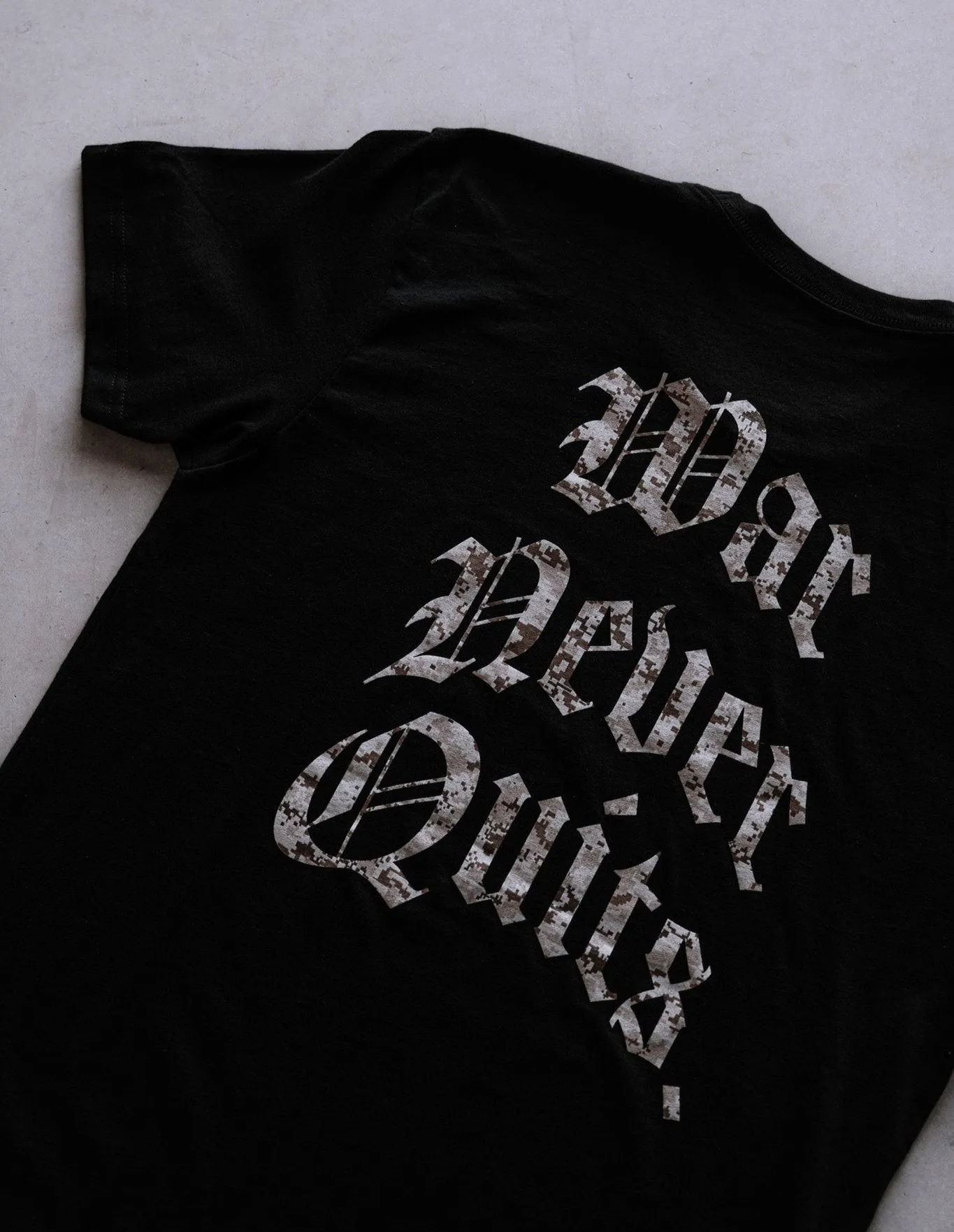 Durable Military Training Tee - War Never Quits Design