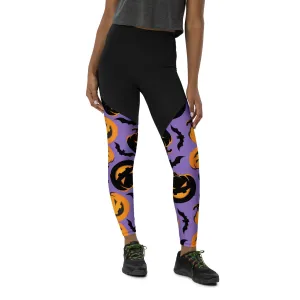 Bats and Jack O'Lanterns Compression Leggings