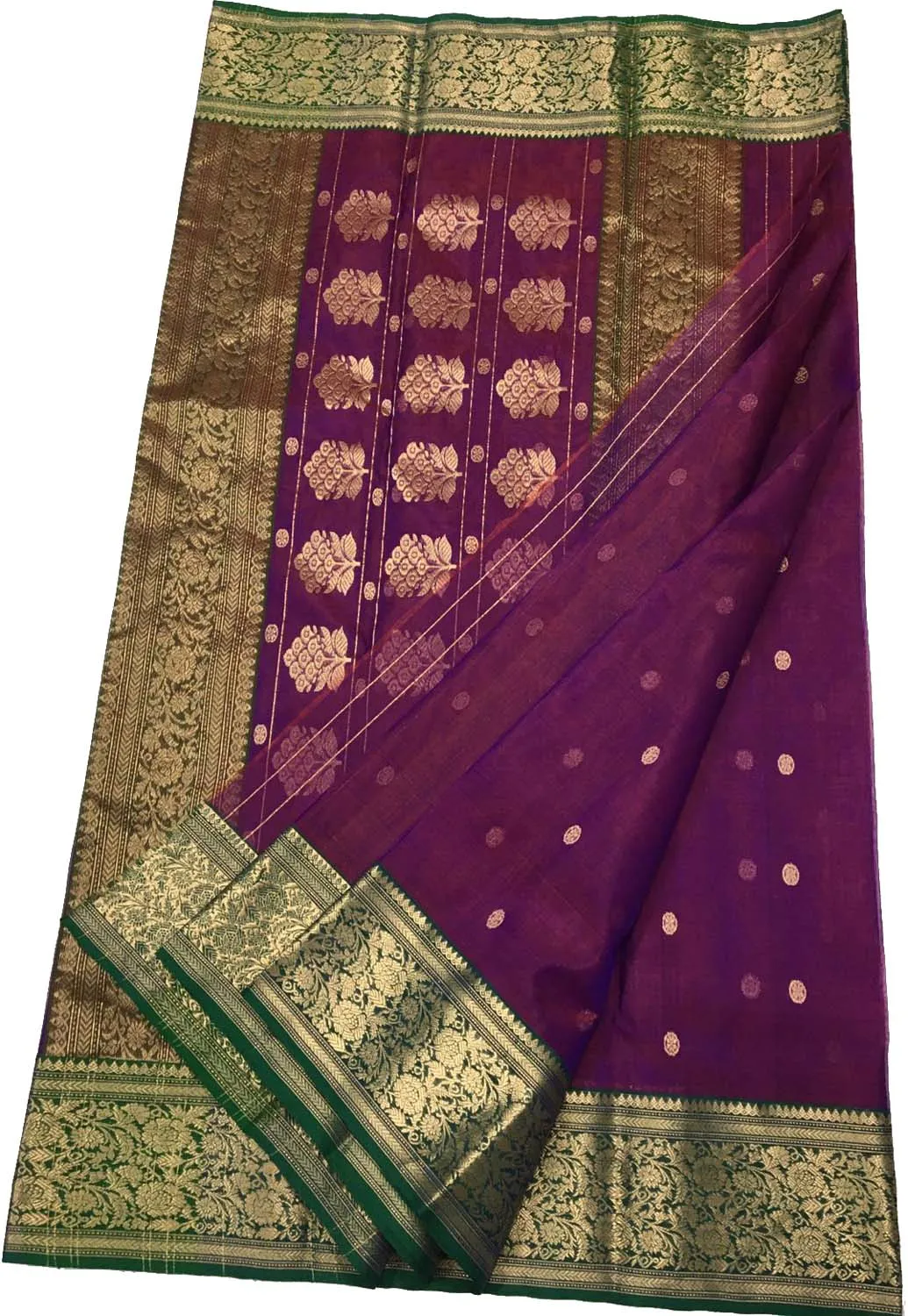 Beautiful Purple Chanderi Handloom Silk Saree