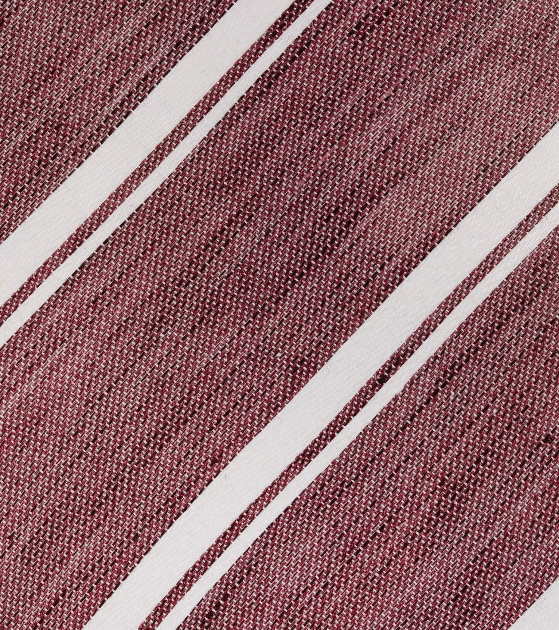 Bigi Cotton Silk Linen Stripe Tie: Burgundy