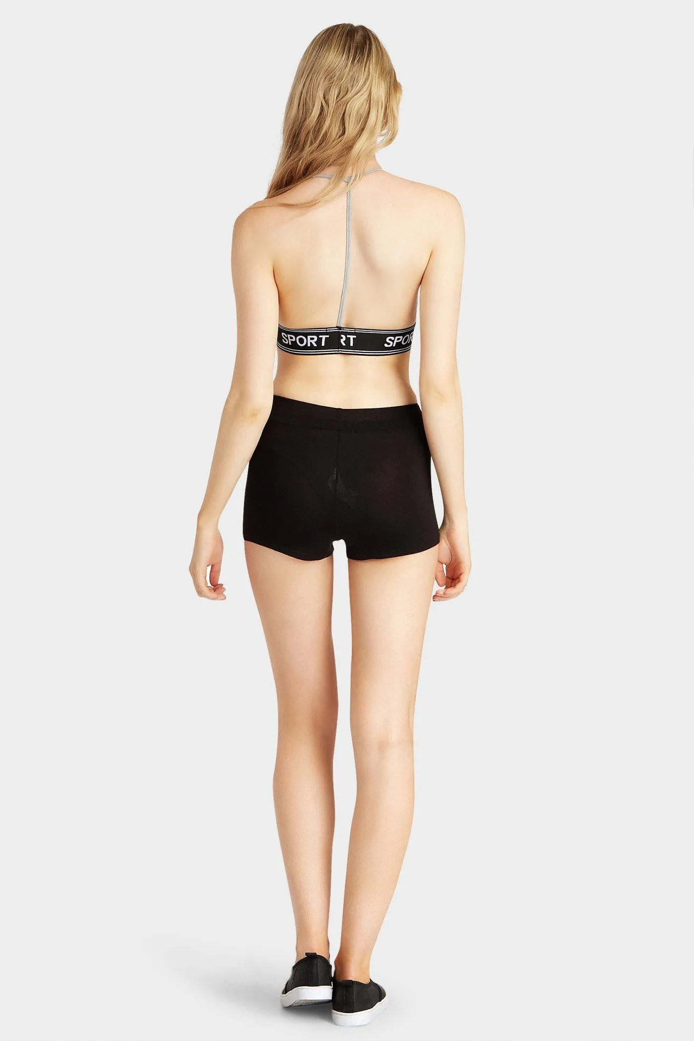 Black High Waisted Basic Shorts