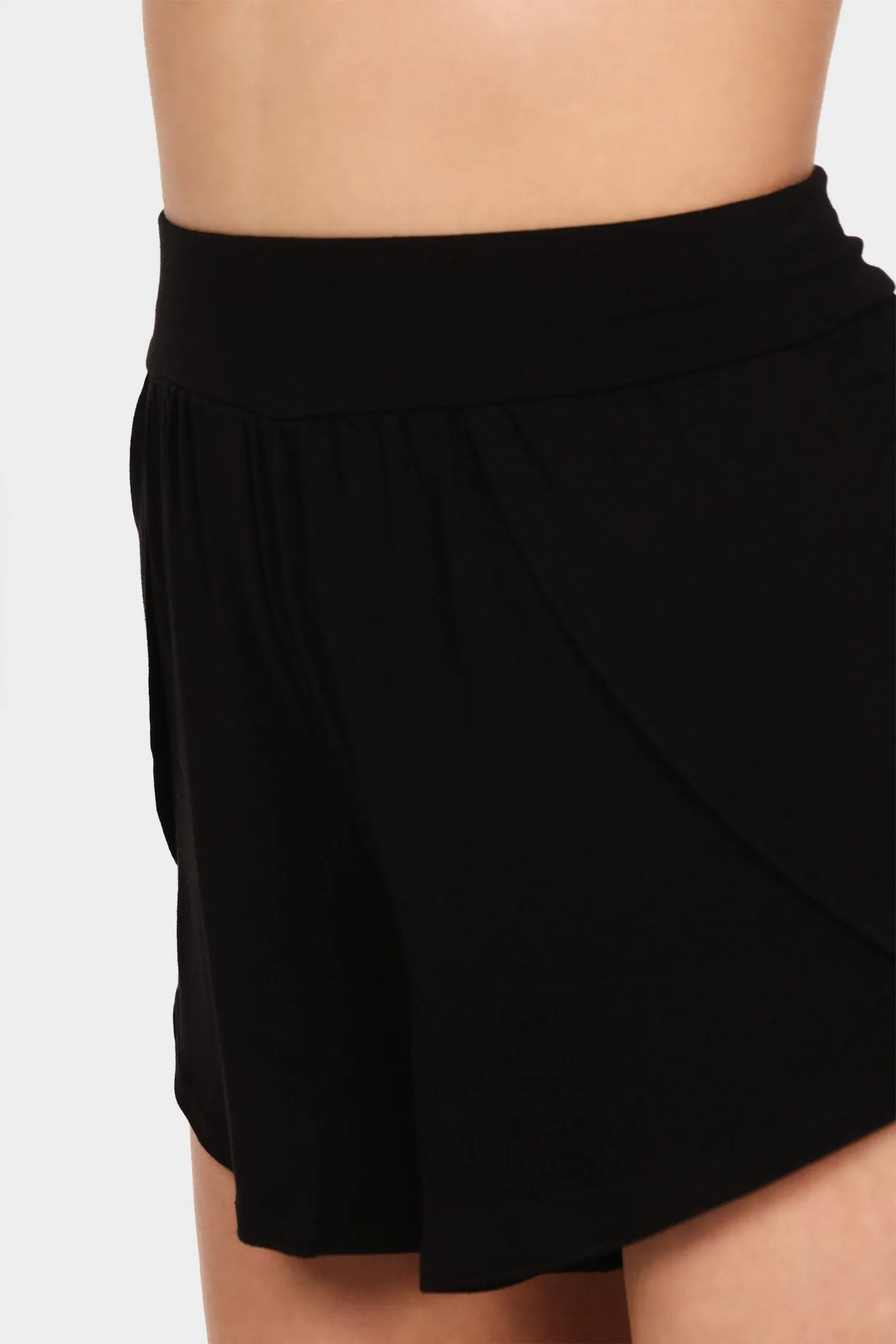 Black Wrap Over Shorts