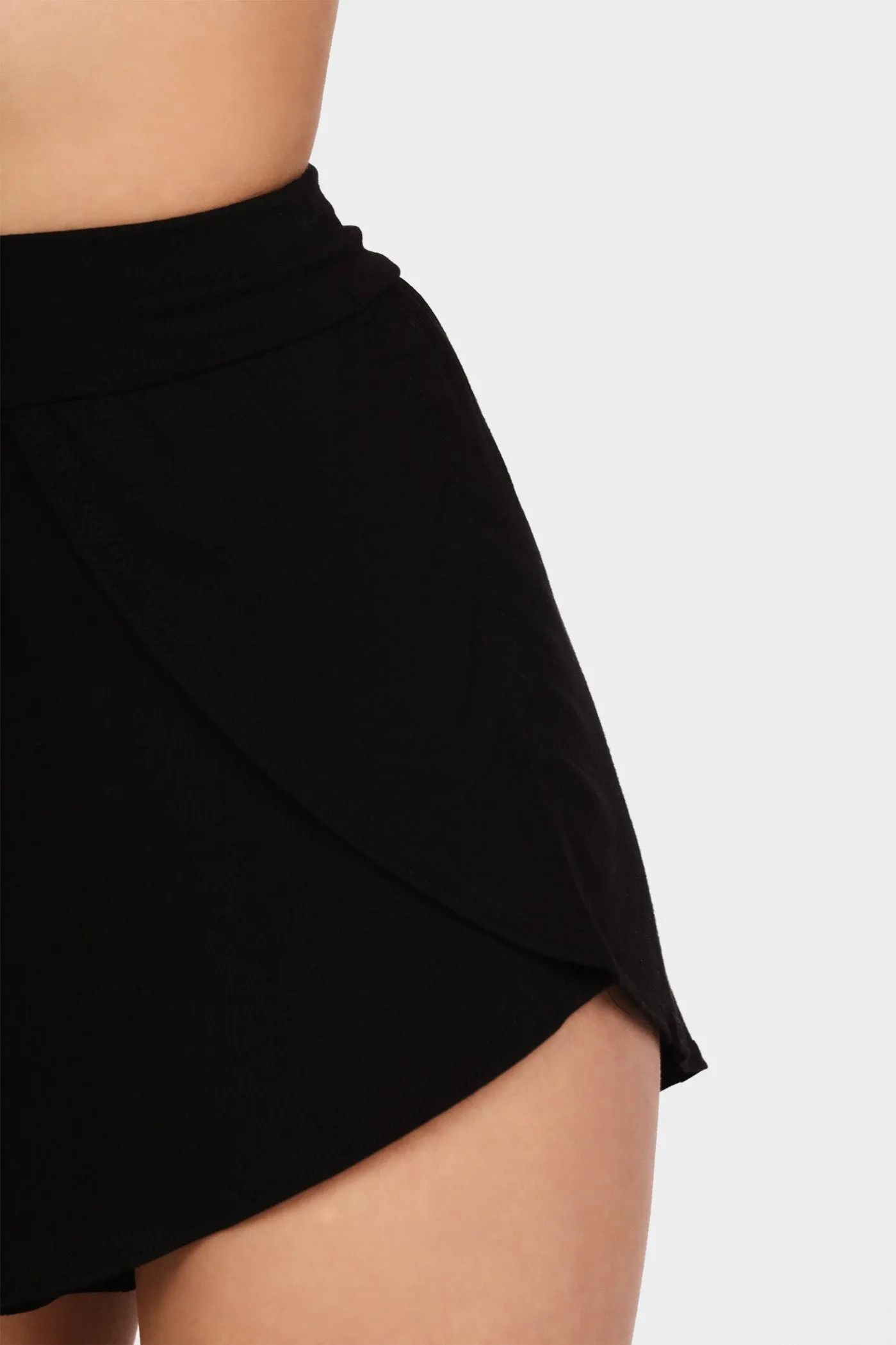 Black Wrap Over Shorts