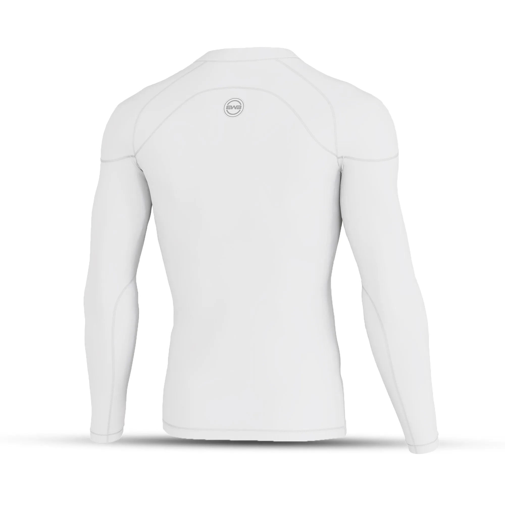 BWB MEN'S WHITE LONG SLEEVE BASELAYER COMPRESSION SHIRT & LEGGINGS SET