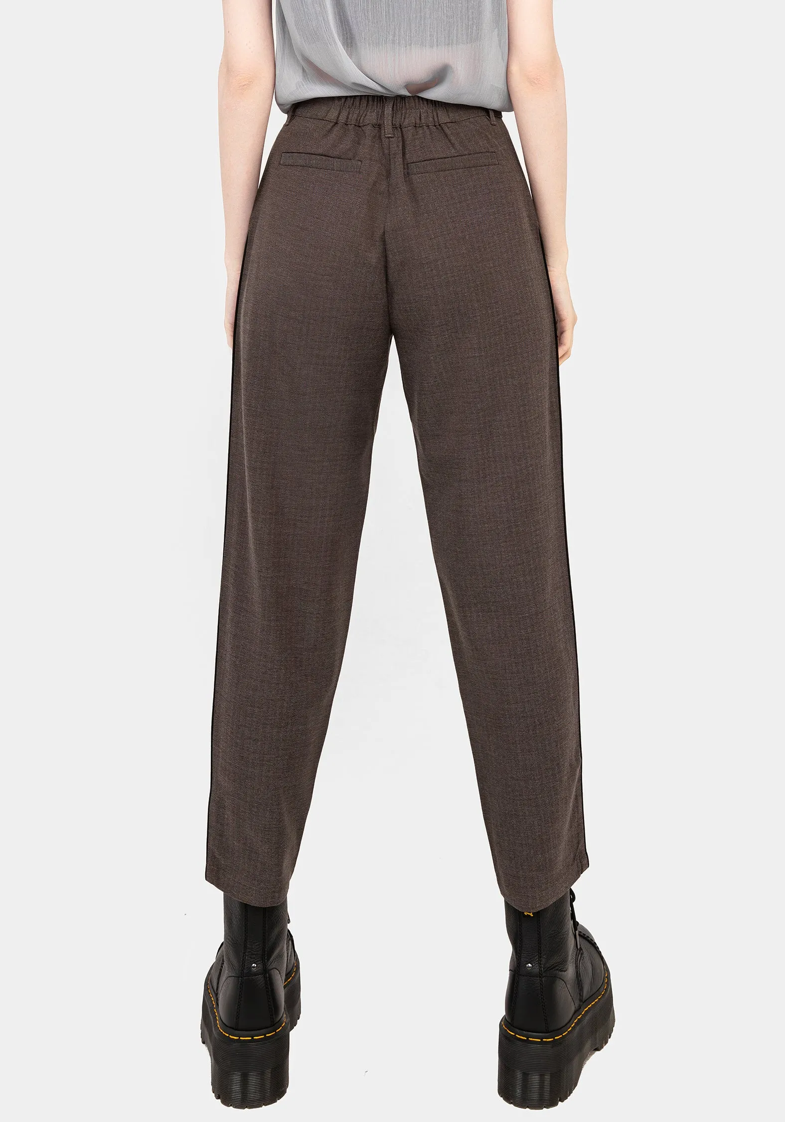 Cointrelle Herringbone Piped Tapered Trousers