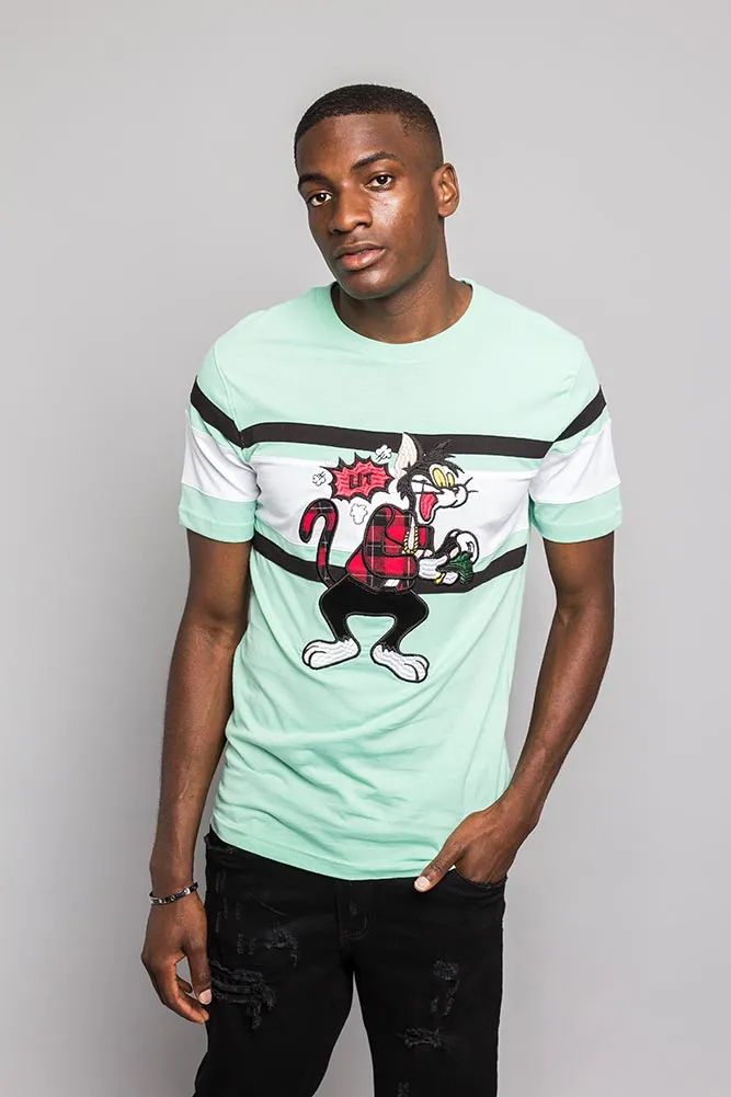 Color Blocked Embroidered Lit Money T-Shirt