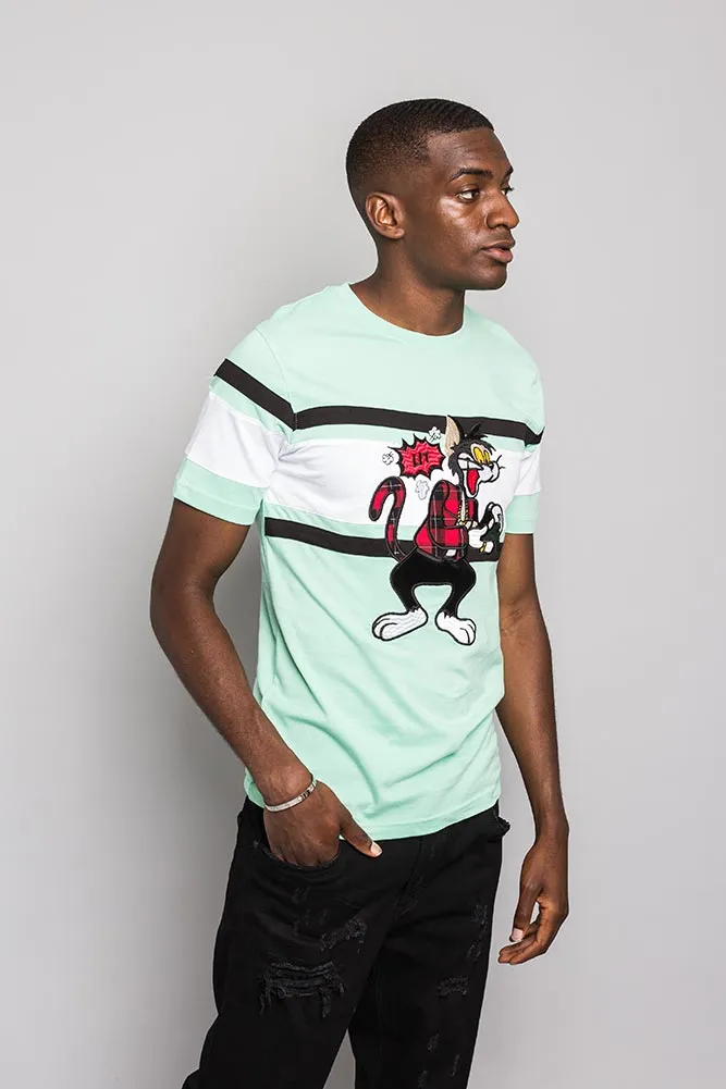 Color Blocked Embroidered Lit Money T-Shirt