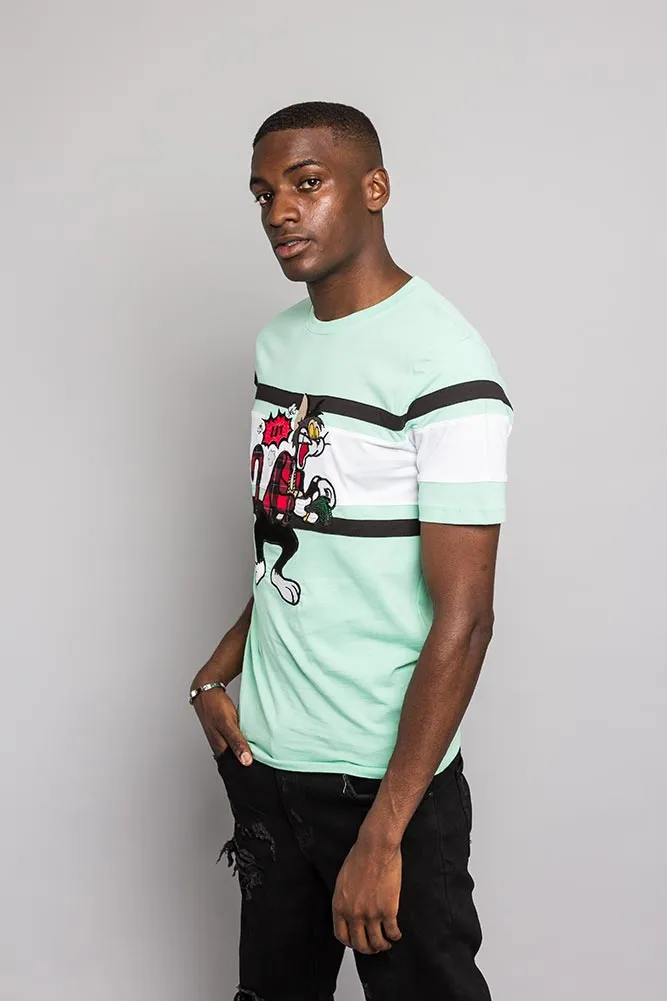 Color Blocked Embroidered Lit Money T-Shirt