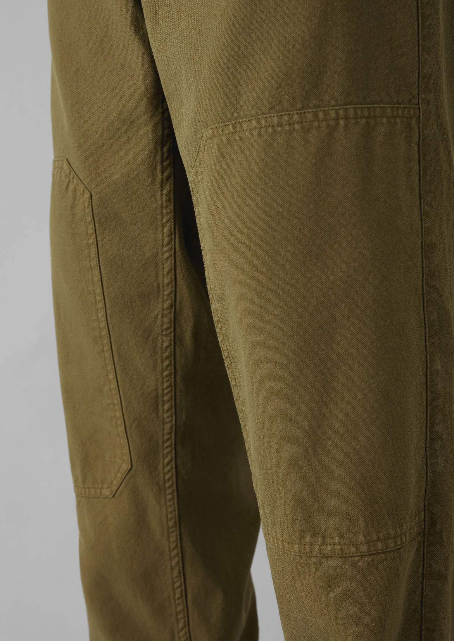 Cotton Canvas Tapered Trousers | Woodland Green