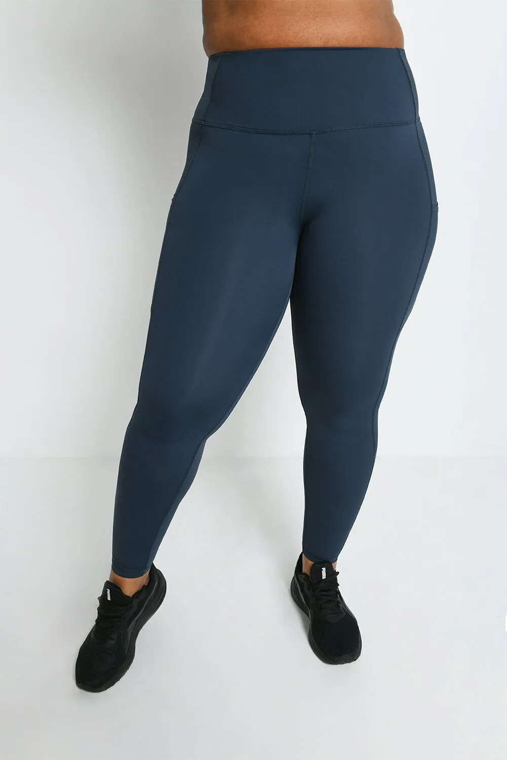 Curve Energise High Waisted Gym Leggings - Thunder Blue