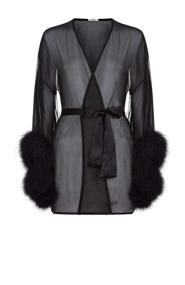 Diana Silk and Marabou Feather Robe