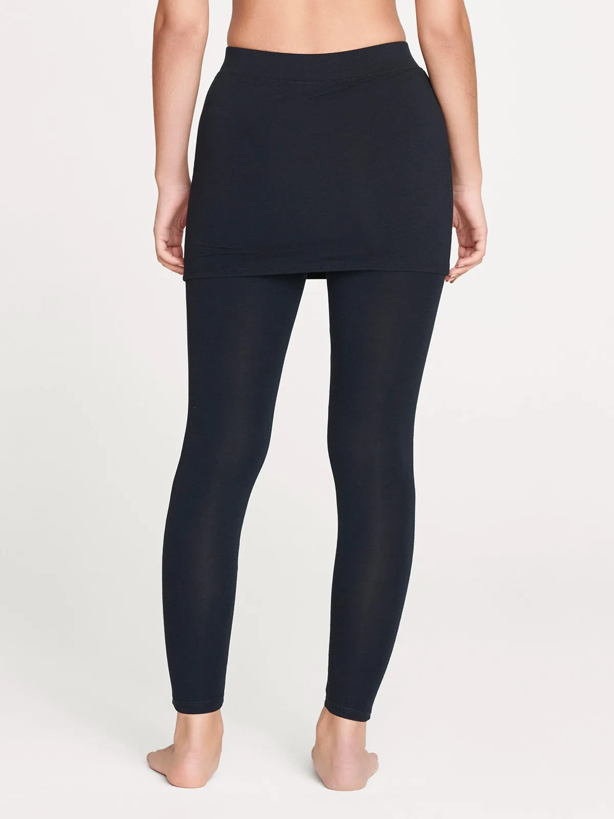 Essential Bamboo Skirt Cover Leggings - Midnight Navy