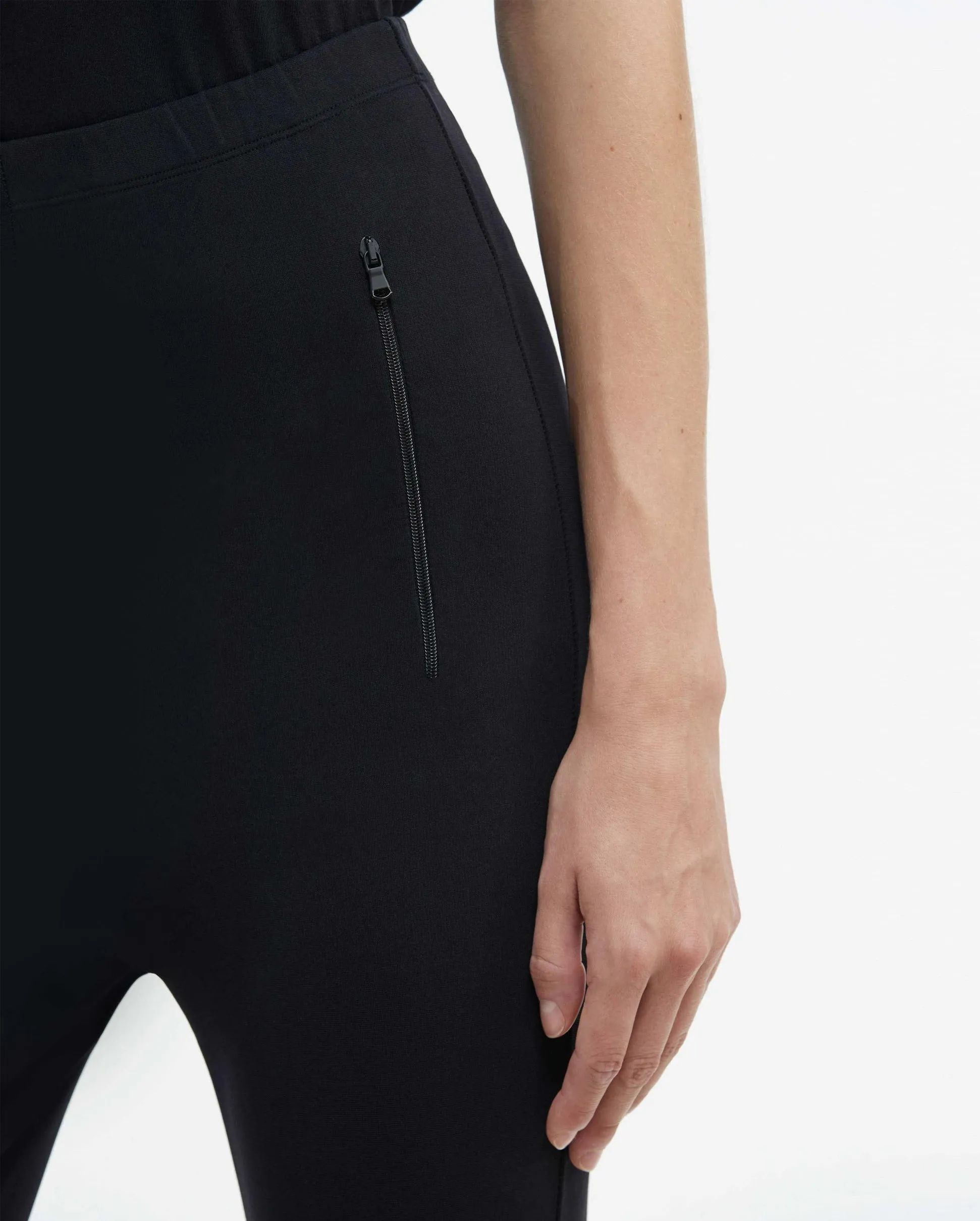 FRONT ZIP LEGGING / BLACK