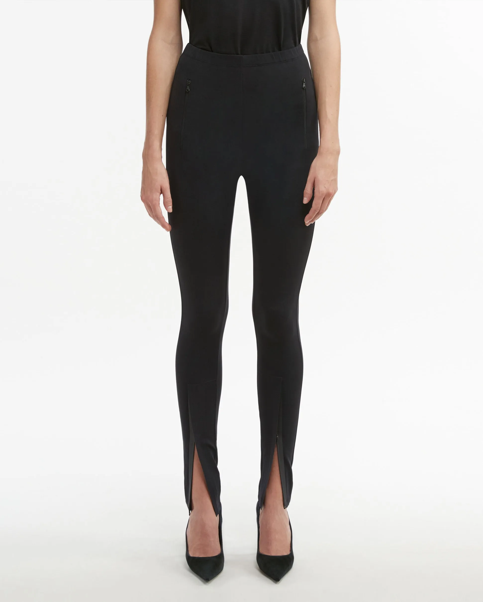 FRONT ZIP LEGGING / BLACK