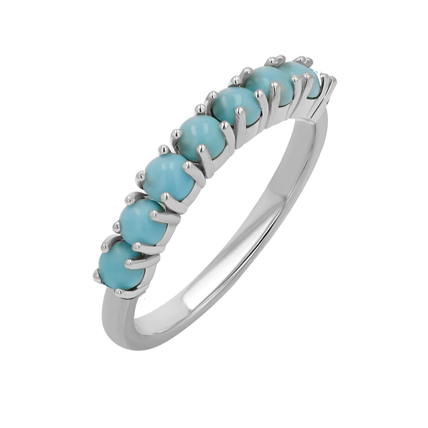 Genuine Turquoise Half Eternity Band