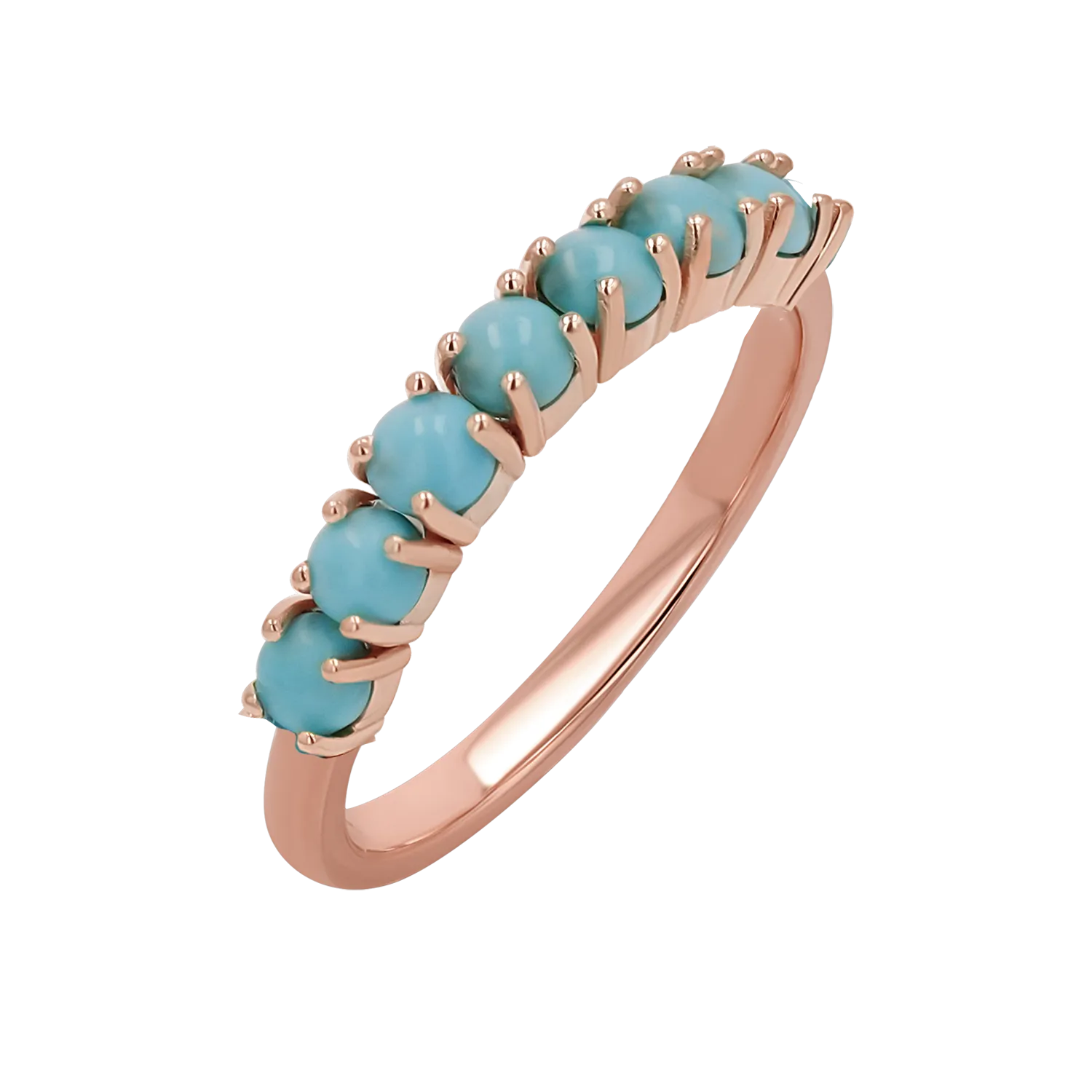 Genuine Turquoise Half Eternity Band