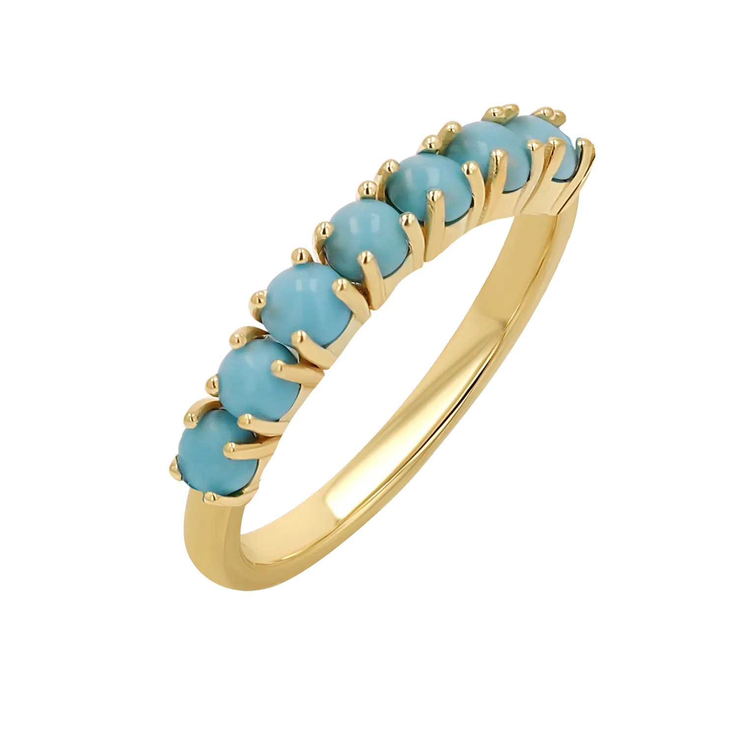 Genuine Turquoise Half Eternity Band