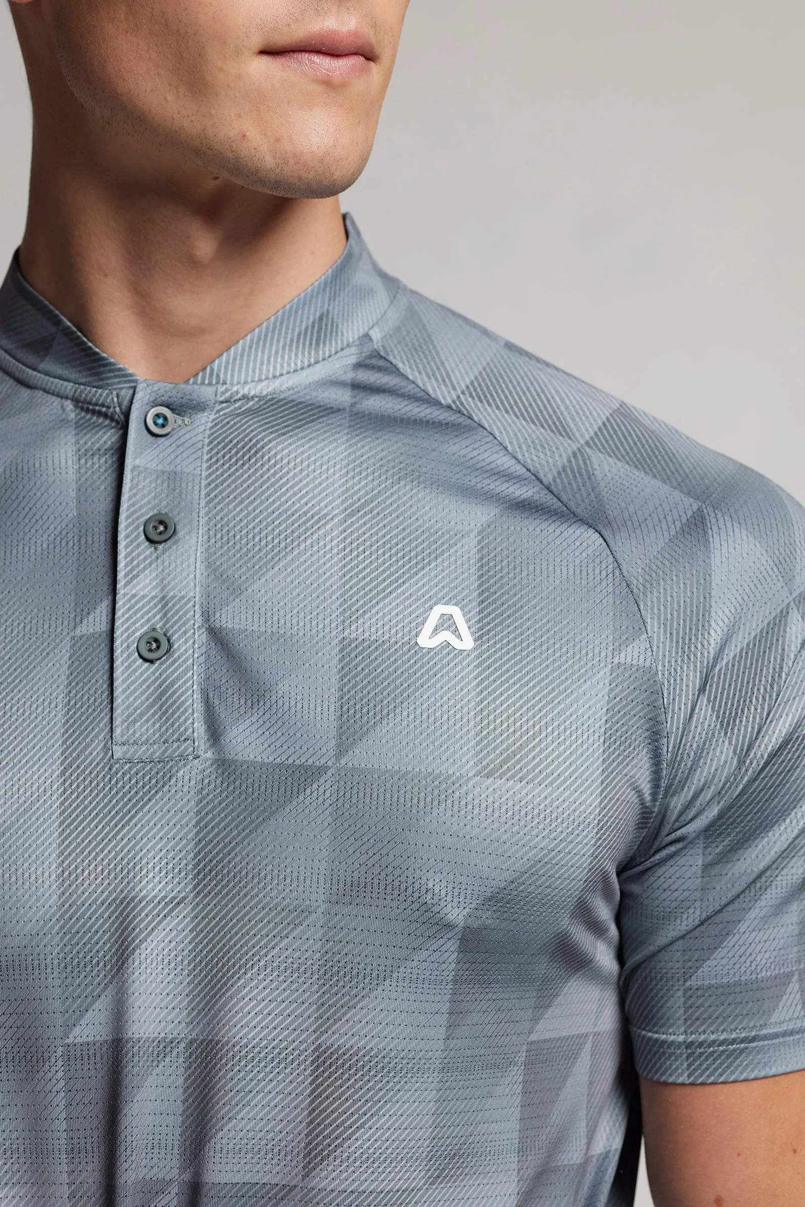 Geo Print Polo - Driver Grey