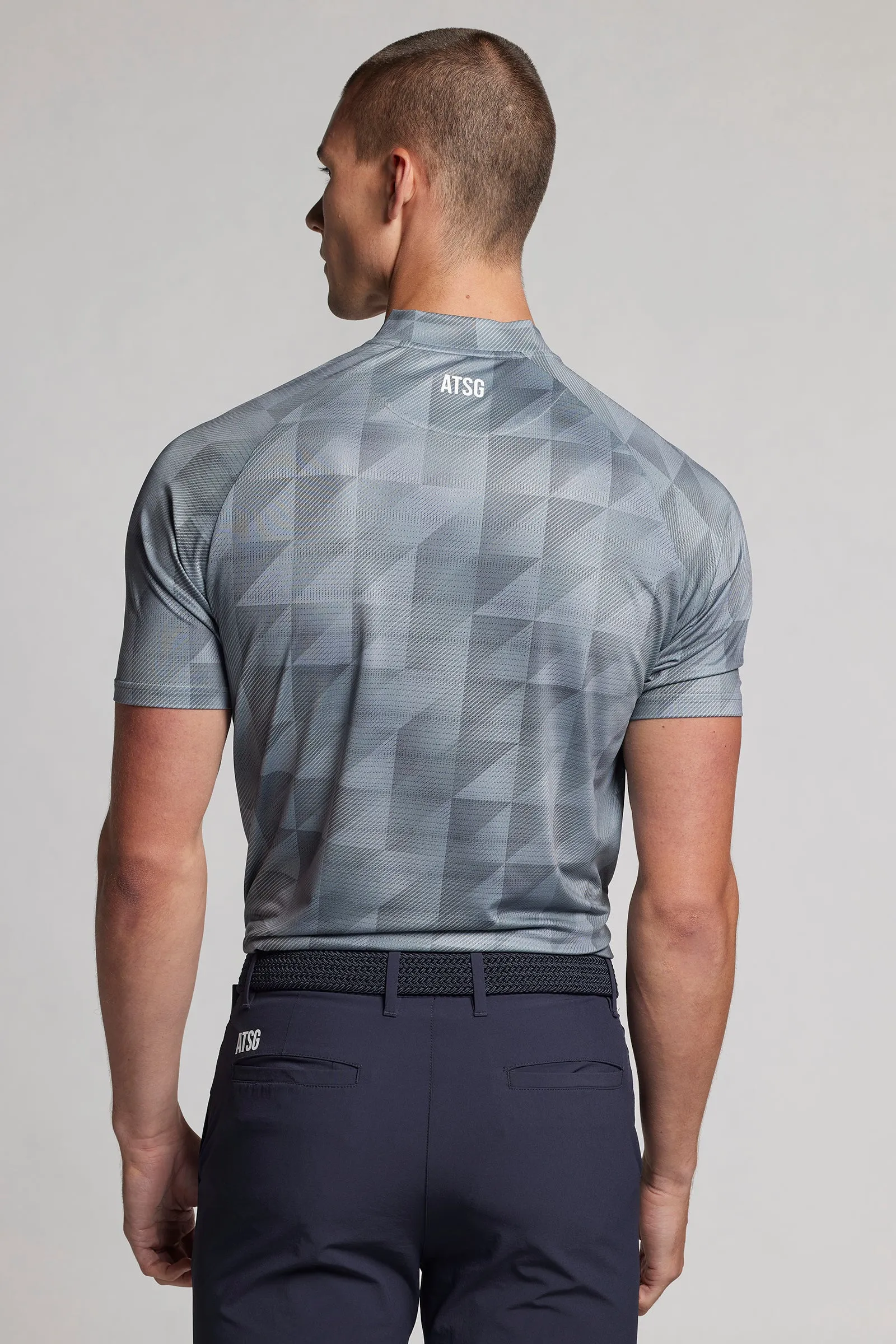 Geo Print Polo - Driver Grey