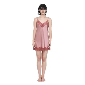 Ginia Silk Lace Chemise Mauve