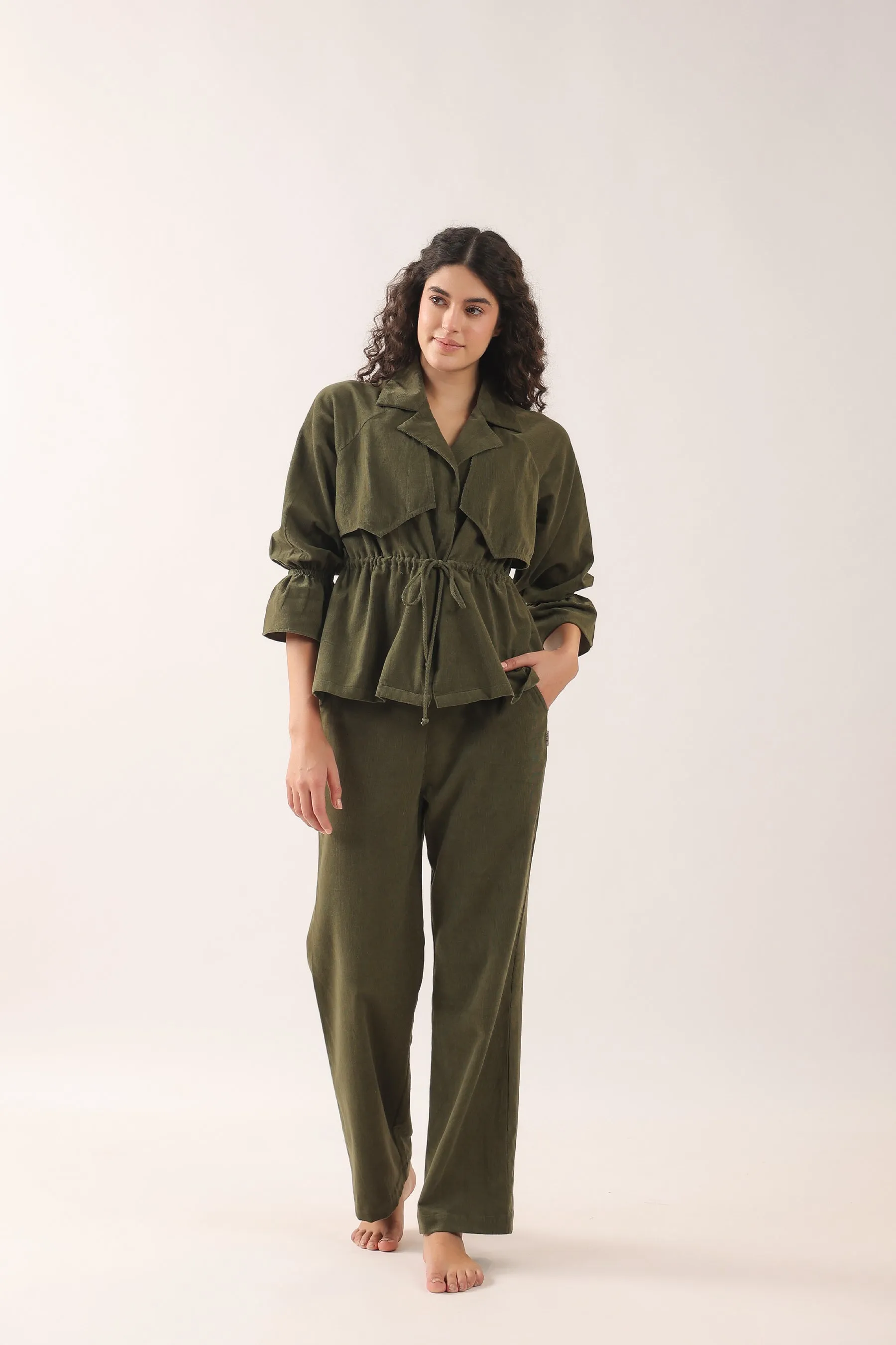 Green-hooves Cotton Corduroy Coord Set