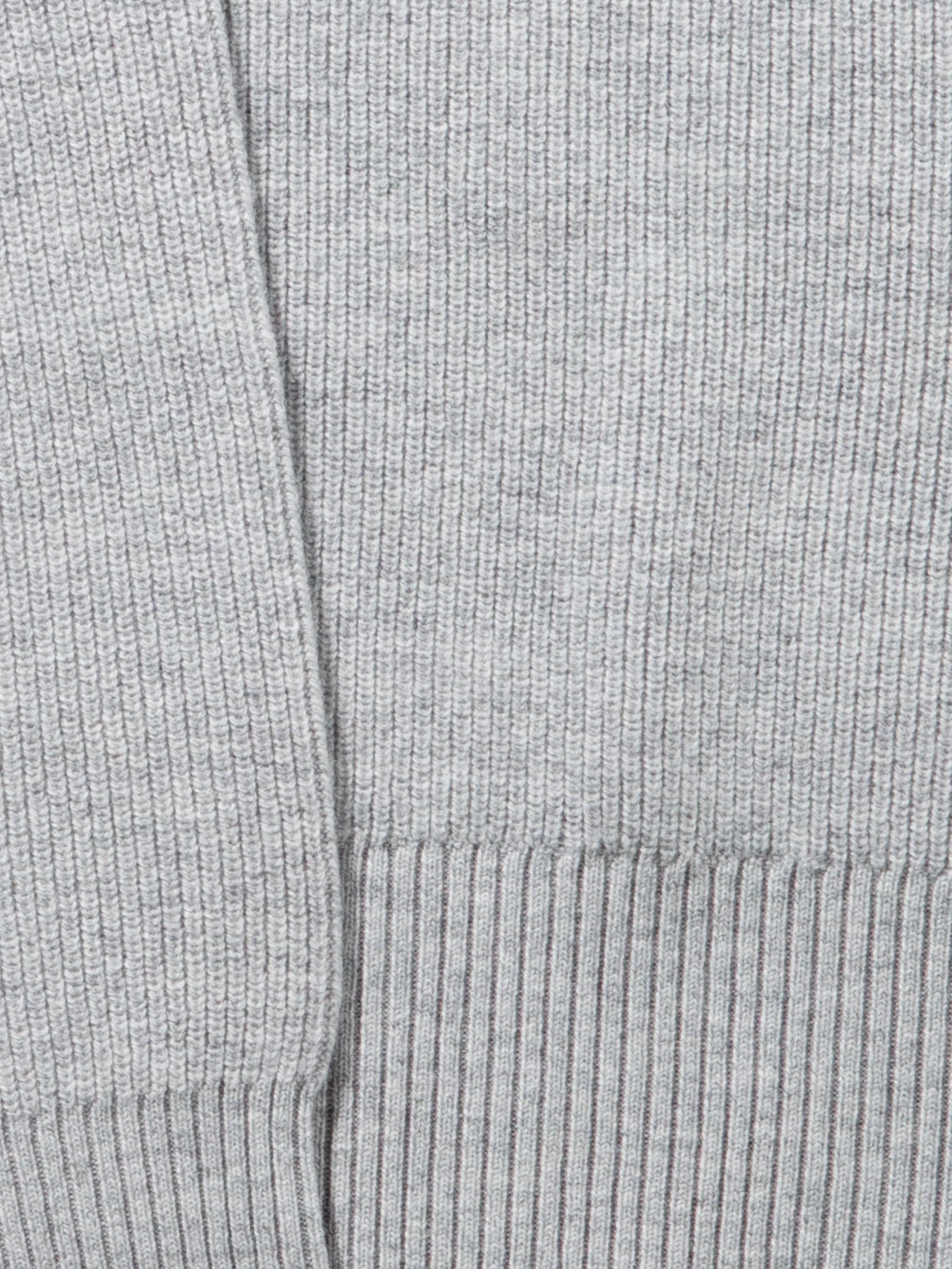 Grey Merino Wool Cashmere Raglan Crewneck