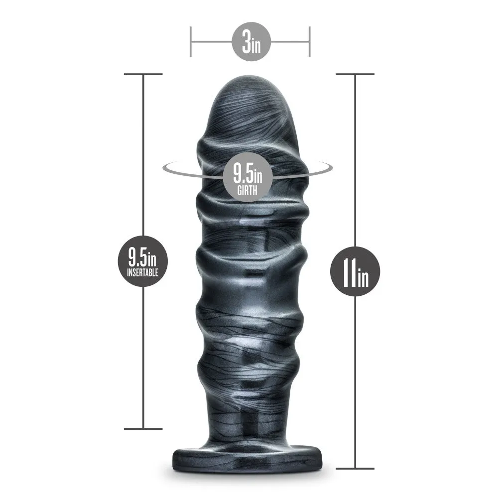 Jet By Blush® | Annihilator Carbon Metallic Black 11-Inch Anal Plug With Suction Cup Base