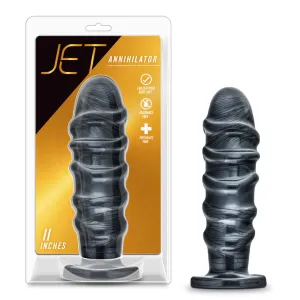 Jet By Blush® | Annihilator Carbon Metallic Black 11-Inch Anal Plug With Suction Cup Base