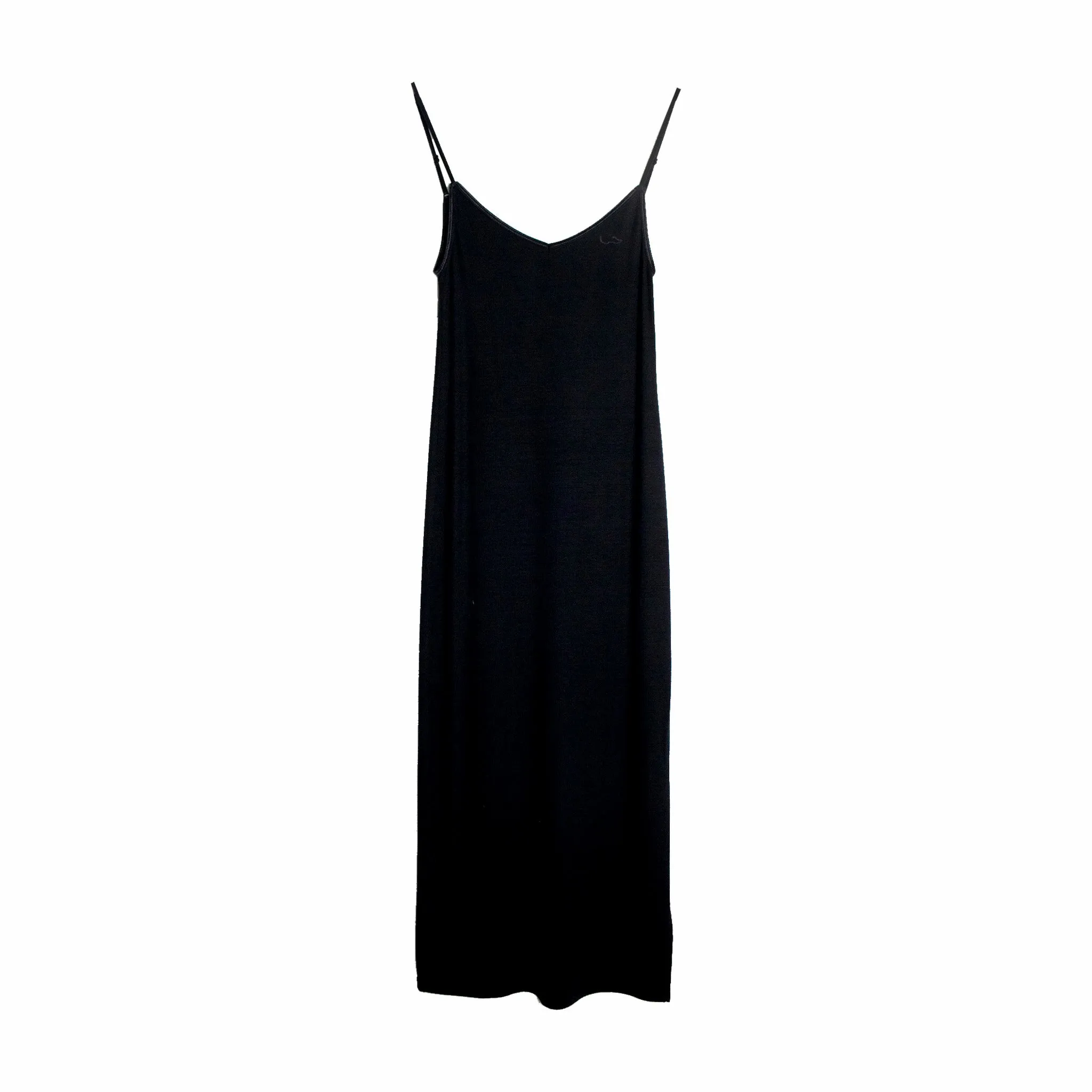 Joah Brown V Neck Dress (Black Rib)