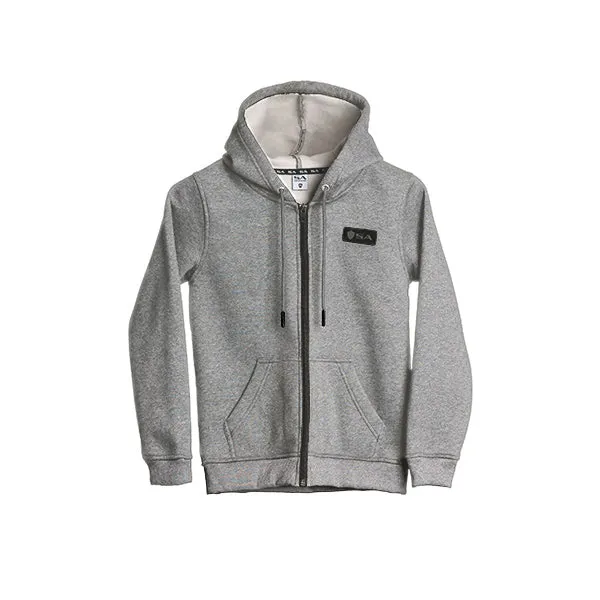 Kids Full Zip Hoodie | Light Heather Grey