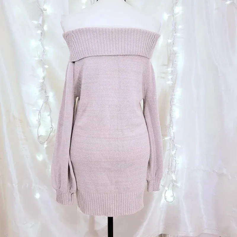 Knit Ribbon Sweater Dress